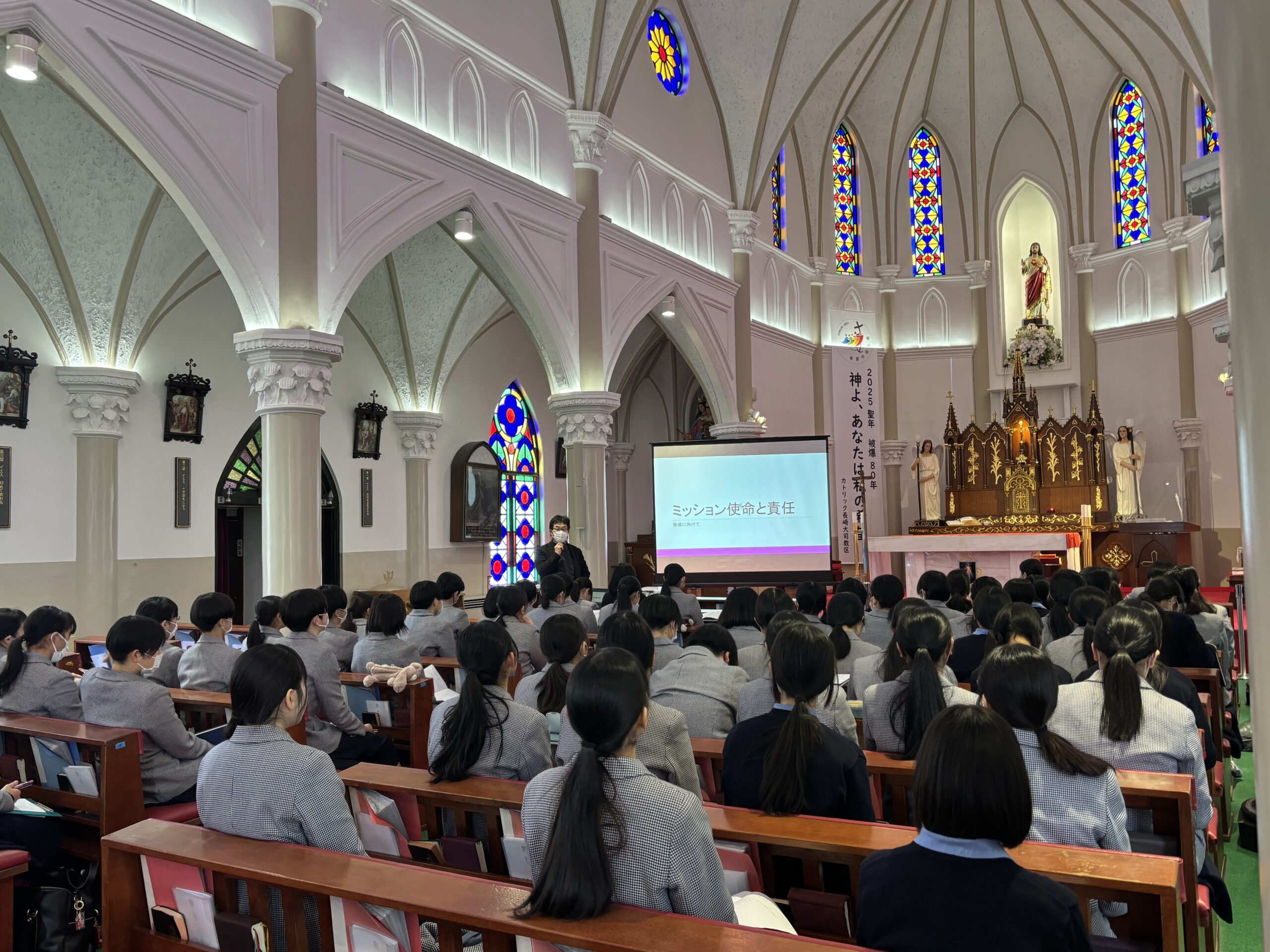 高校２年生　黙想会を行いました